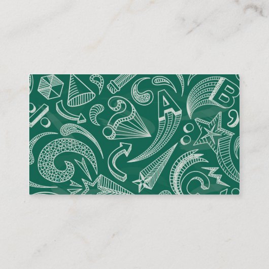 学校の黒板の先生の名刺 名刺 (裏面)