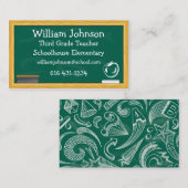 学校の黒板の先生の名刺 名刺 (正面/裏面)