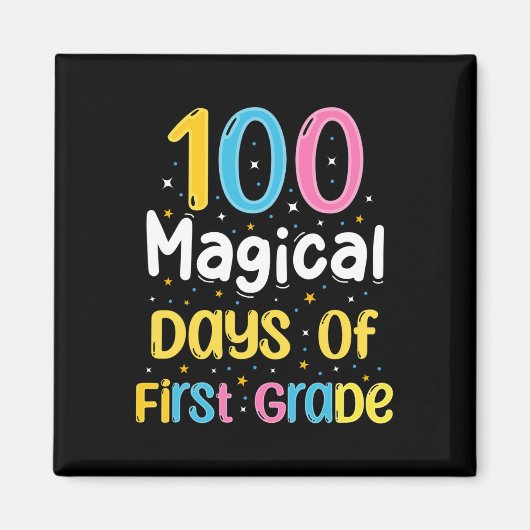 学校の1年生100日目の100魔法の日 マグネット (正面)