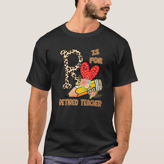 学校の1日目先生退職したヒョウ花 Tシャツ (正面)