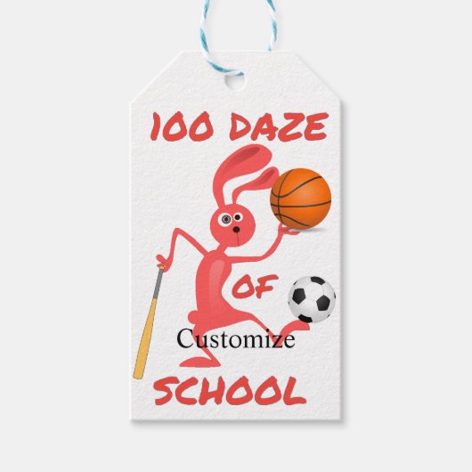 学校の100のボーッとしたサンダー_コーブ ギフトタグ (正面)