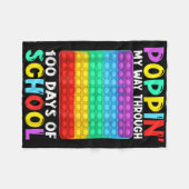 学校の100の日を通して私の道をHappy 100 フリースブランケット (正面(横))