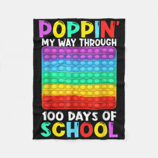 学校の100の日を通して私の道をHappy 100 フリースブランケット