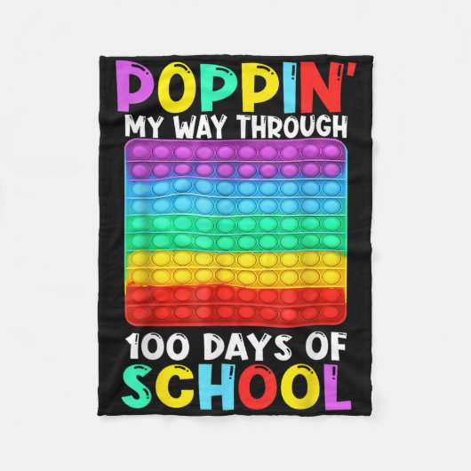 学校の100の日を通して私の道をHappy 100 フリースブランケット (正面)