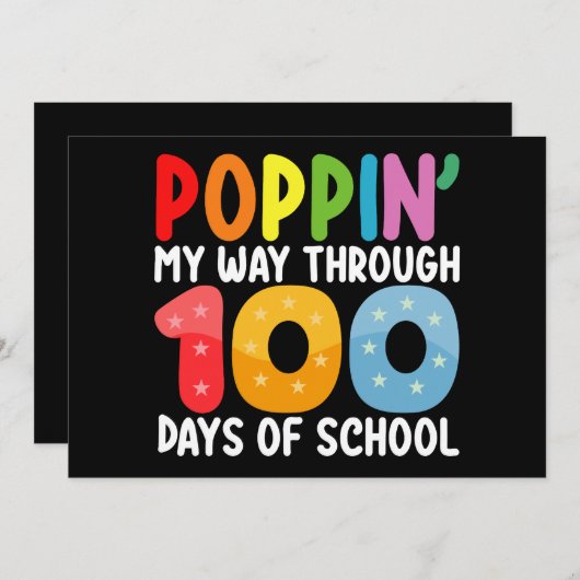 学校の100の日を通る 招待状 (正面/裏面)