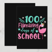 学校の100の素晴らしい日 | Flamingo おもしろい セーブザデート (正面/裏面)