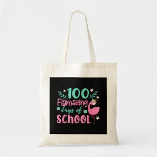 学校の100の素晴らしい日 Flamingo おもしろい トートバッグ
