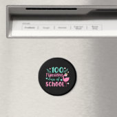 学校の100の素晴らしい日 | Flamingo おもしろい マグネット (インサイチュ (食洗機))