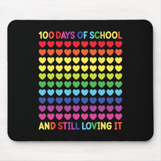学校の100日かわいいハート先生と子供No マウスパッド (正面)