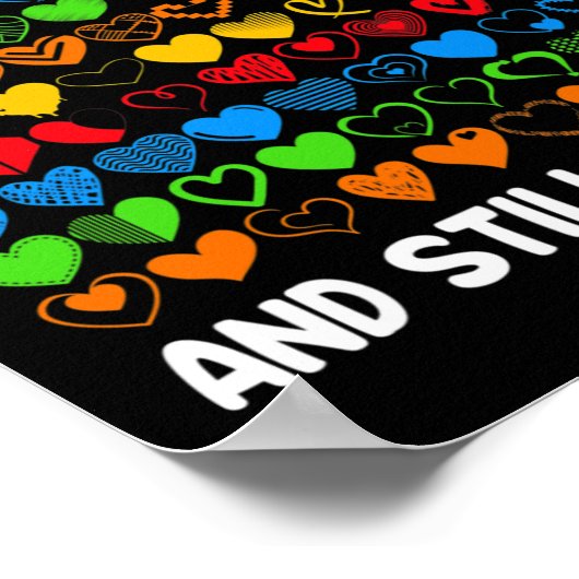 学校の100日とまだ女の子を愛してハート ポスター (角)