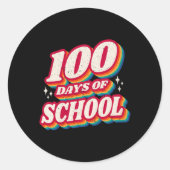 学校の100日とまだItを愛しているハート100t ラウンドシール (正面)