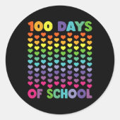 学校の100日とまだItを愛しているハート100t ラウンドシール (正面)