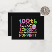 学校の100日とスティルポピンの女の子 ノートカード (正面/裏面インサイチュ)