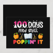 学校の100日と今もそれをポップする 招待状 (正面/裏面)