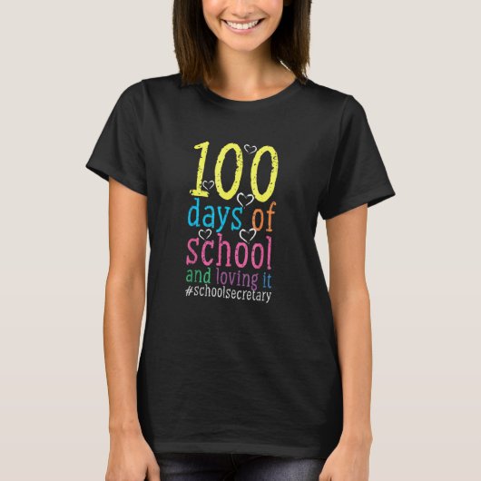 学校の100日とIt学校秘書を愛する Tシャツ (正面)