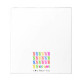 学校の100日のカラフルタリーマーク ノートパッド (正面)