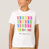 学校の100日のカラフルタリーマーク Tシャツ (正面)