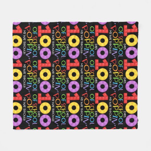 学校の100日を通る フリースブランケット (正面(横))