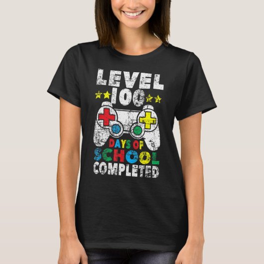 学校の100日ゲーマー少年レベル上げ完了 Tシャツ (正面)