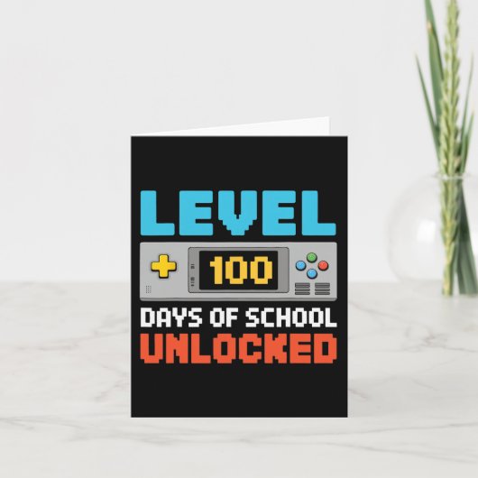 学校の100日ビデオゲーマーボーイズ子供100日 カード (正面)