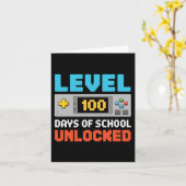 学校の100日ビデオゲーマーボーイズ子供100日 カード (黄色い花)