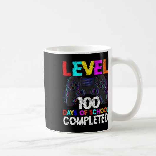 学校の100日完了ゲーマー少年レベル100 C コーヒーマグカップ (右)