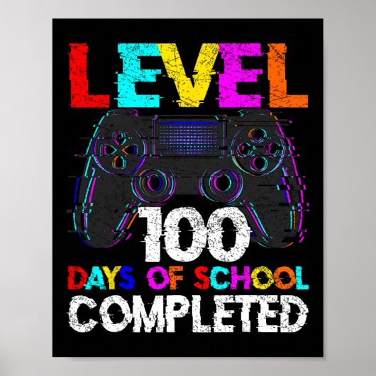 学校の100日完了ゲーマー少年レベル100 C ポスター (正面)