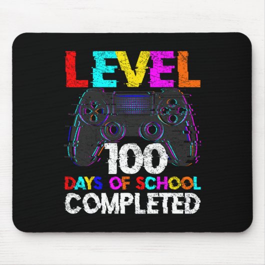 学校の100日完了ゲーマー少年レベル100 C マウスパッド (正面)