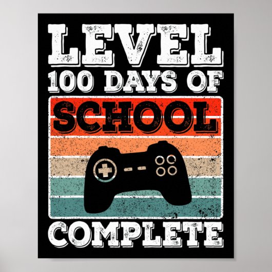 学校の100日完全ゲーマー少年ビデオゲーム ポスター (正面)