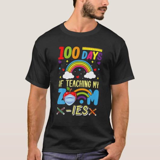 学校の100日教えのMy Zoom-Ies Virtual Te Tシャツ (正面)