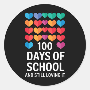 学校の100日目と今でもItを愛する先生キ ラウンドシール