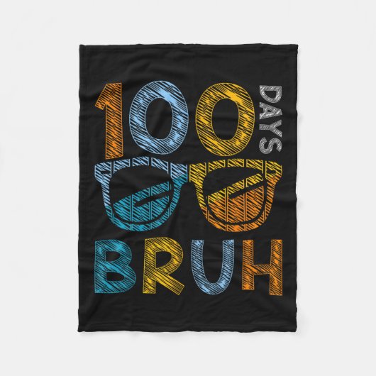 学校の100日目と今もそれを愛し続ける100レインボ フリースブランケット (正面)