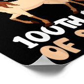 学校の100日目に乗馬100学校の日 ポスター (角)