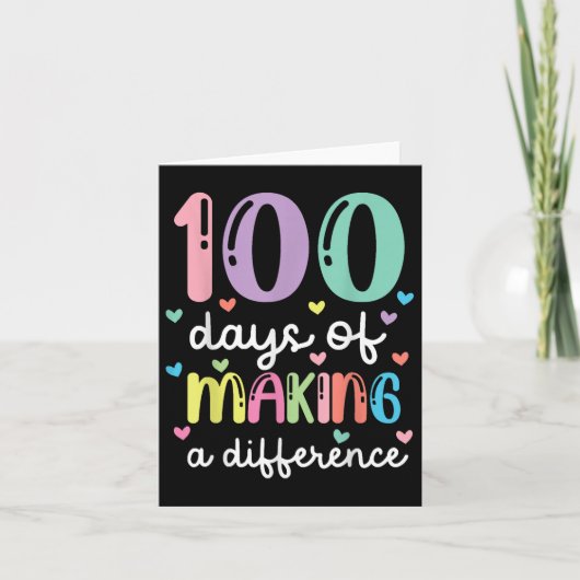 学校の100日目に違いを作る100日 カード (正面)