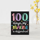 学校の100日目に違いを作る100日 カード (黄色い花)