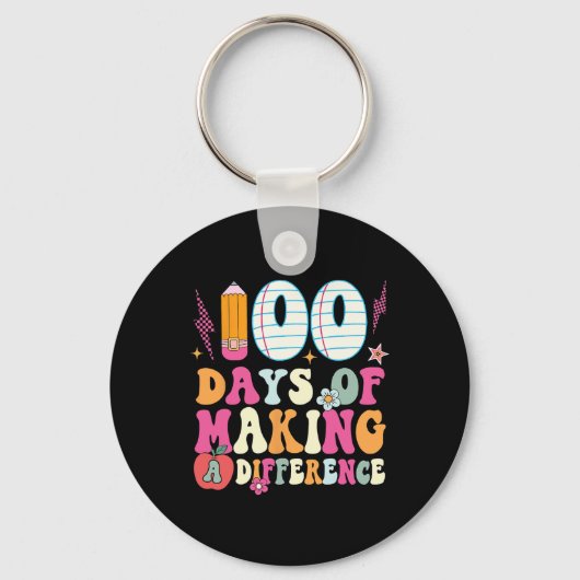 学校の100日目に違いを作る100日 キーホルダー (正面)