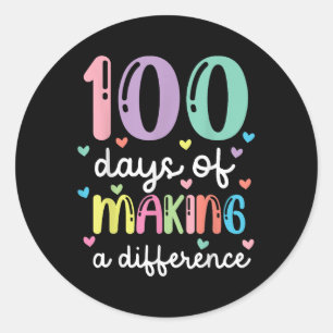 学校の100日目に違いを作る100日 ラウンドシール