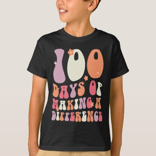 学校の100日目に違いを作る100日 Tシャツ (正面)