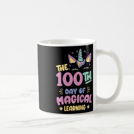 学校の100日目の女の子100学校の日 コーヒーマグカップ (右)