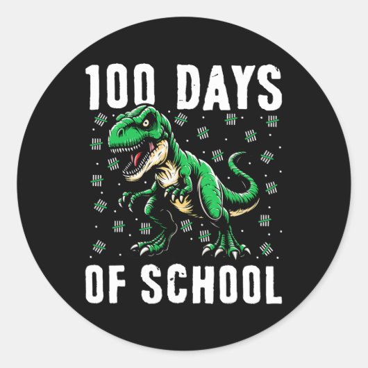 学校の100日目の子供たち100学校の日T ラウンドシール (正面)