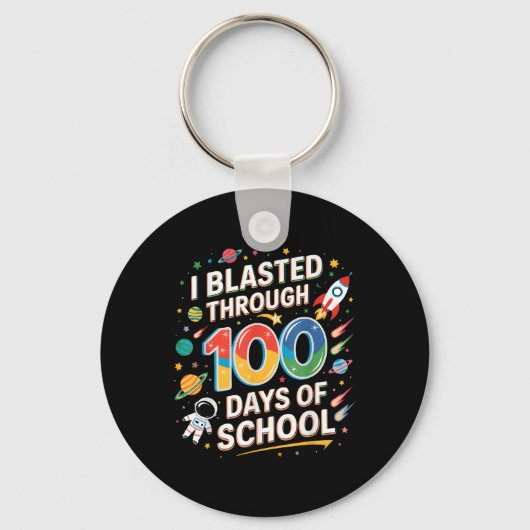 学校の100日目の少年の100日を通してブラストした キーホルダー (正面)