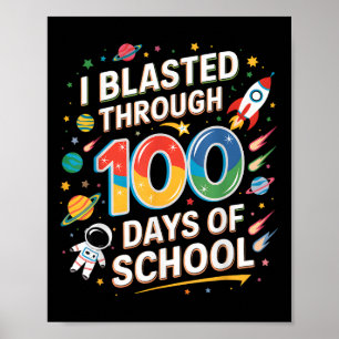 学校の100日目の少年の100日を通してブラストした ポスター