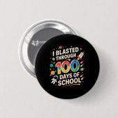学校の100日目の少年の100日を通してブラストした 缶バッジ (正面&裏面)