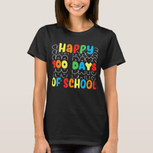 学校の100日目の幸せ先生子供の幸せ Tシャツ