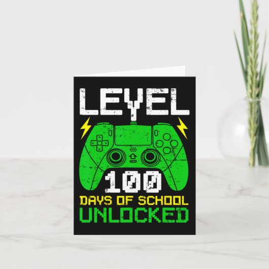 学校の100日目の男の子女の子の子供100日のSc カード (正面)