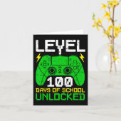 学校の100日目の男の子女の子の子供100日のSc カード (黄色い花)