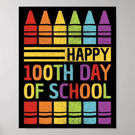 学校の100日目の男の子女の子の子供100日のSc ポスター (正面)