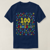学校の100日目の100日のPawsome Dog Cat Pa Tシャツ (デザイン正面)