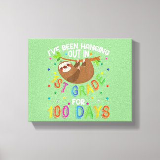 学校の100日目スロースデザイン1年生100日目 キャンバスプリント