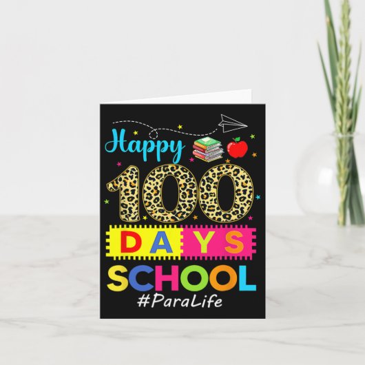 学校の100日目パラライフ100日 頭が切れる カード (正面)